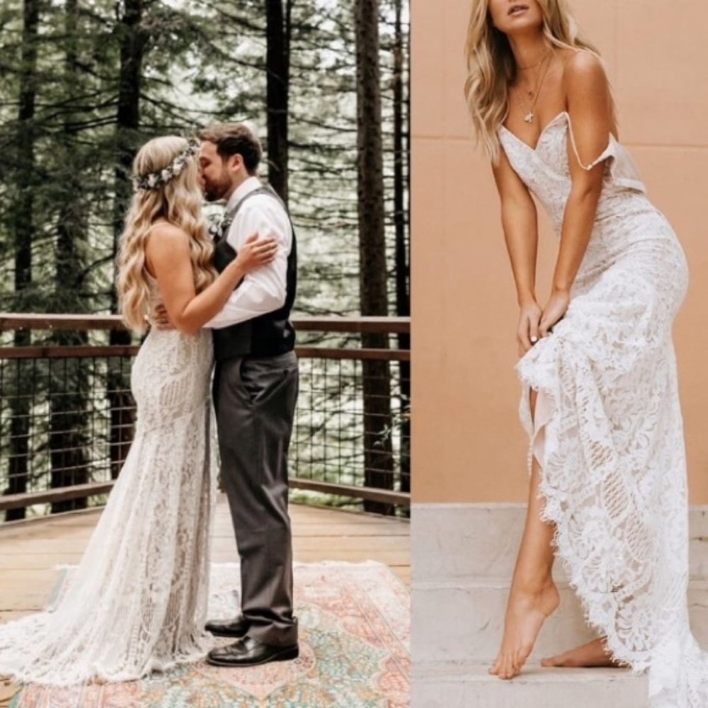 NWT Lulu's Flynn Lace Maxi Bridal Dress XL